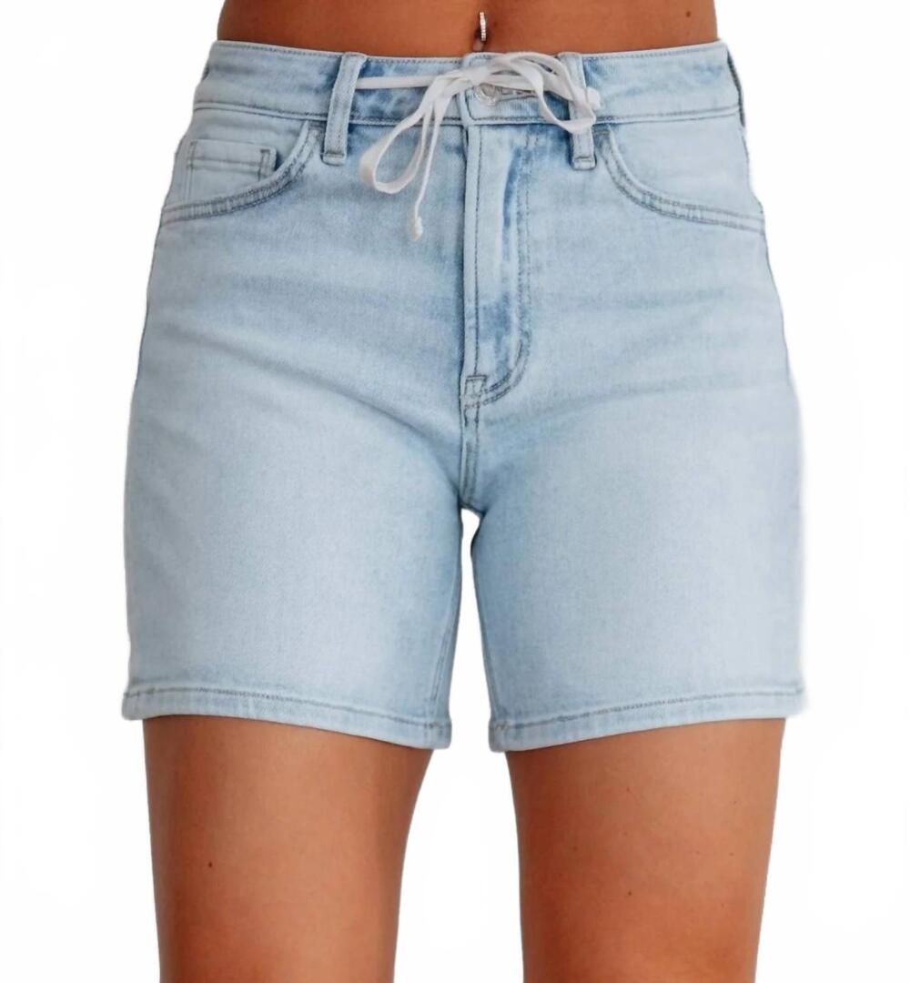 NEW VERVET BY FLYING MONKEY loreita midi jean shorts in blue